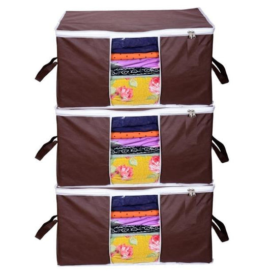 Solid Non Woven Storage Organizer (Set of 3)