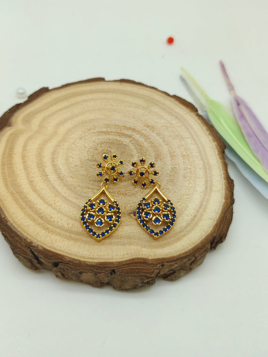 Gold plated stone earrings