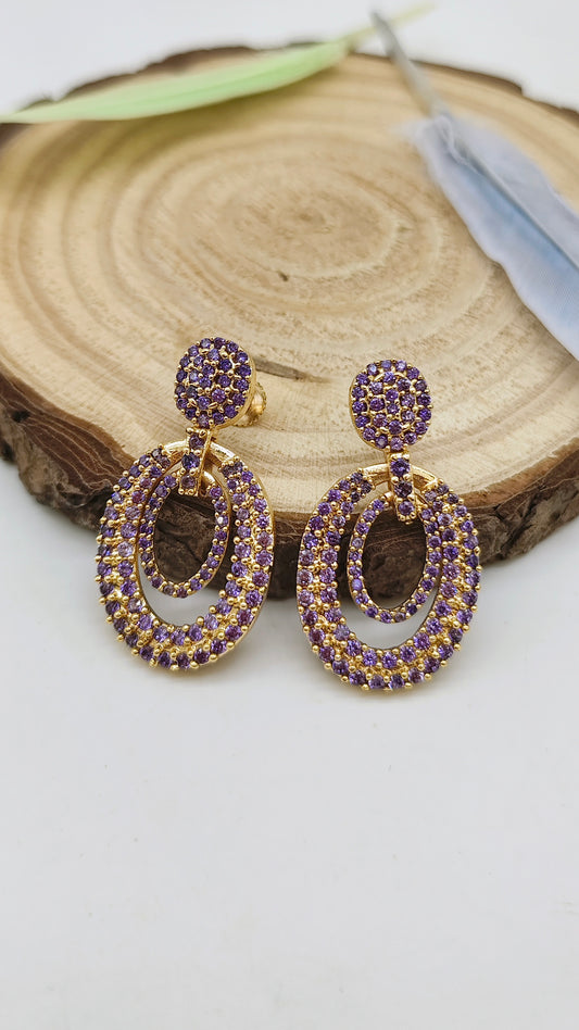 Gold plated stone earrings