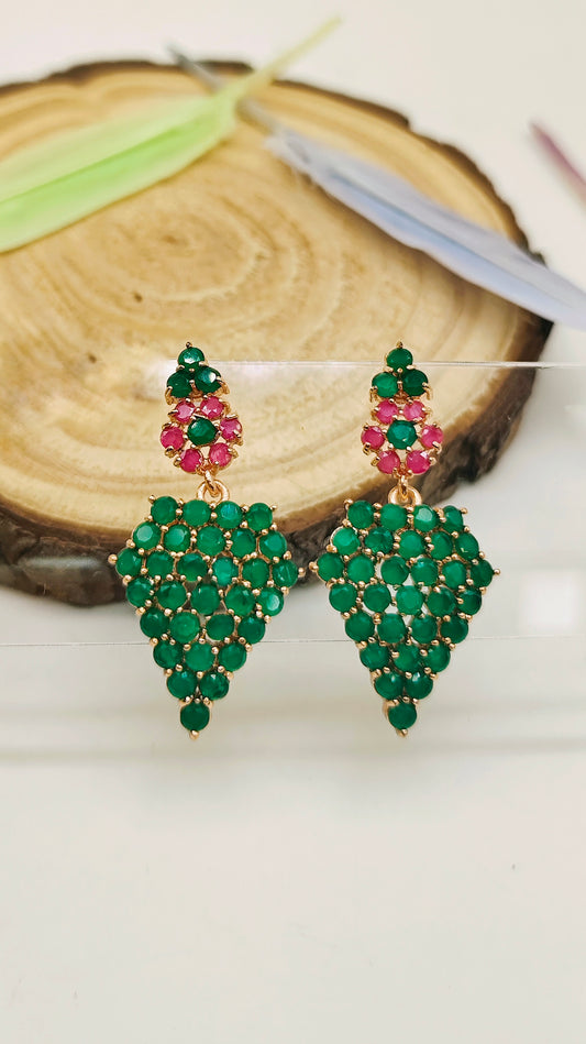 Gold plated stone earrings