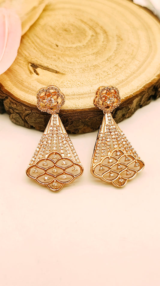 Gold plated stone earrings