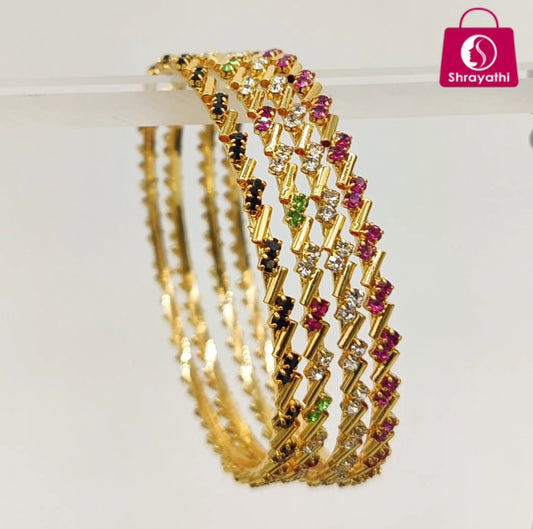 Set of four Anti Tarnish Gold Plated Bangles