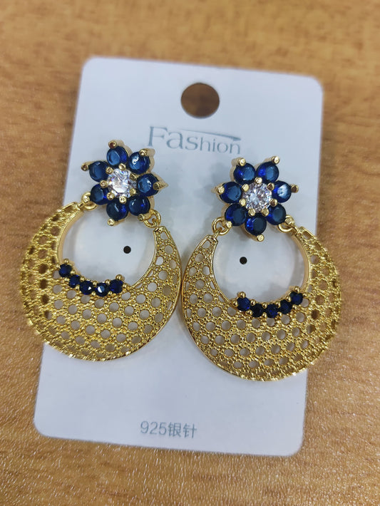 Gold plated stone earrings