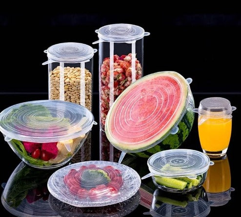 6PCS/Set Food Grade Silicon Lids Stretch