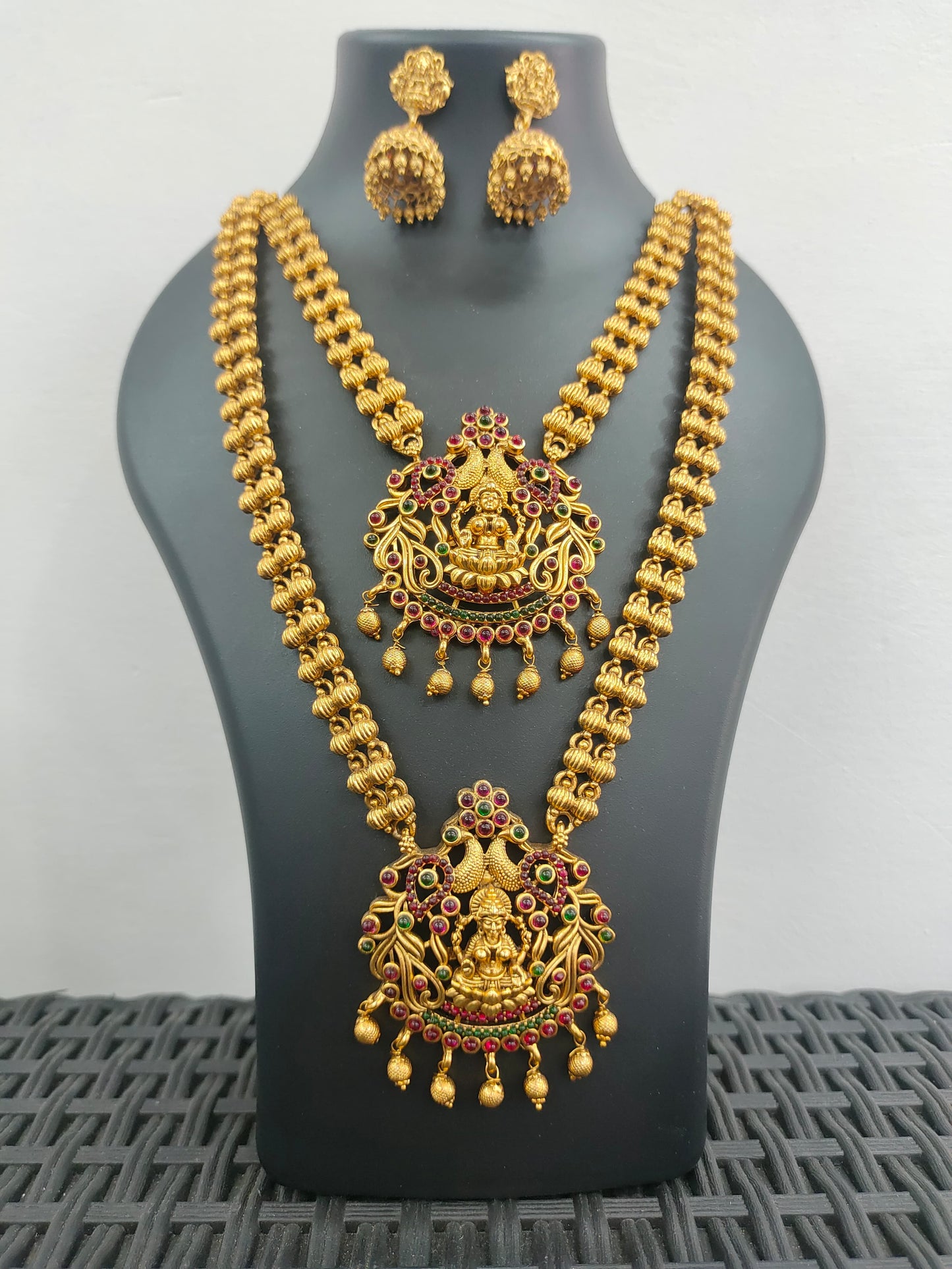 Antique Temple Necklace & Earrings Set