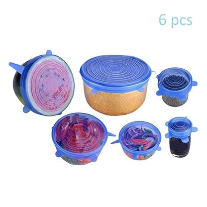 6PCS/Set Food Grade Silicon Lids Stretch